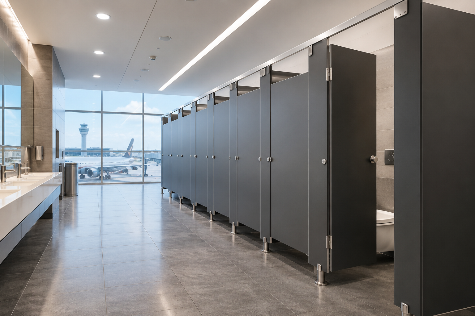 WHY AIRPORTS NEED SPECIALISED TOILET PARTITIONS