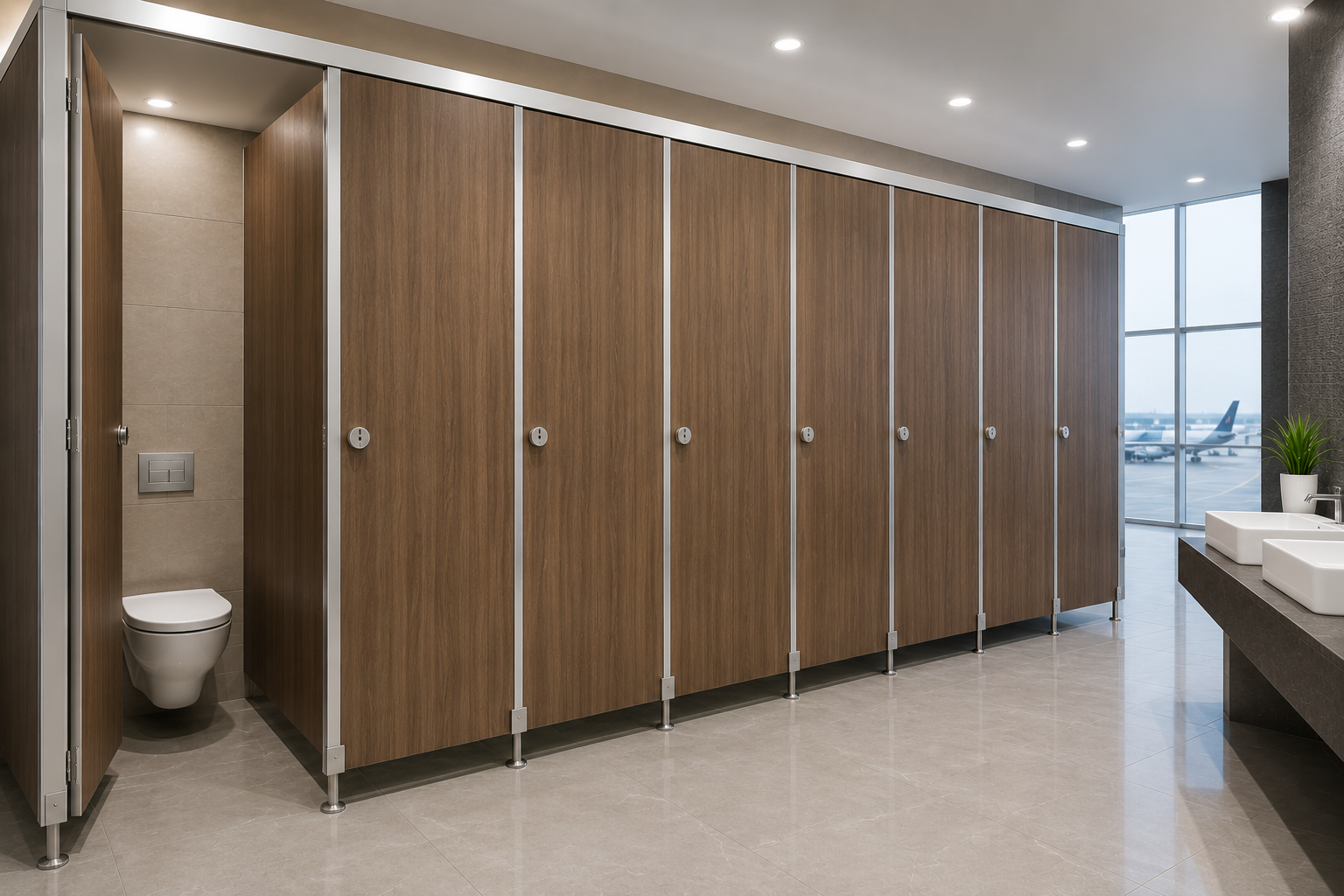 HPL (High-Pressure Laminate) Toilet Cubicle Systems
